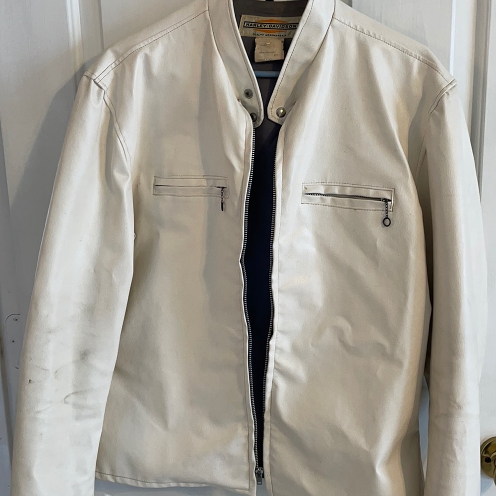 Vintage Harley-Davidson White Naugahyde Jacket